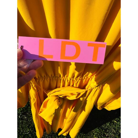 LDT Yellow Button Down Maxi Dress Size 2 - Picture 5 of 5